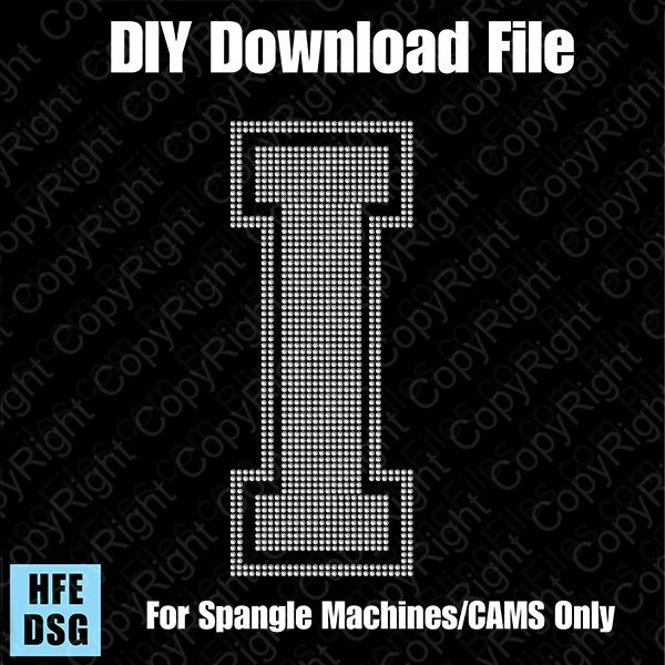 Collegiate I Extra Large Letter DSG Download File - DSG for CAMS/ProSpangle/Elite
