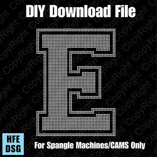Collegiate E Extra Large Letter DSG Download File - DSG for CAMS/ProSpangle/Elite
