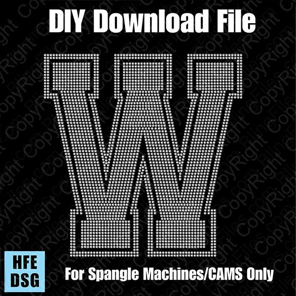 Collegiate W Extra Large Letter DSG Download File - DSG for CAMS/ProSpangle/Elite