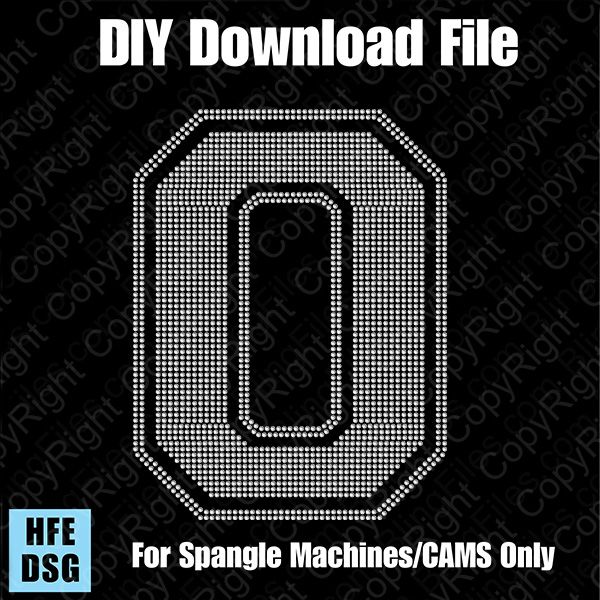 Collegiate O Extra Large Letter DSG Download File - DSG for CAMS/ProSpangle/Elite