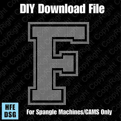 Collegiate F Extra Large Letter DSG Download File - DSG for CAMS/ProSpangle/Elite