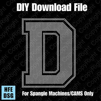 Collegiate D Extra Large Letter DSG Download File - DSG for CAMS/ProSpangle/Elite