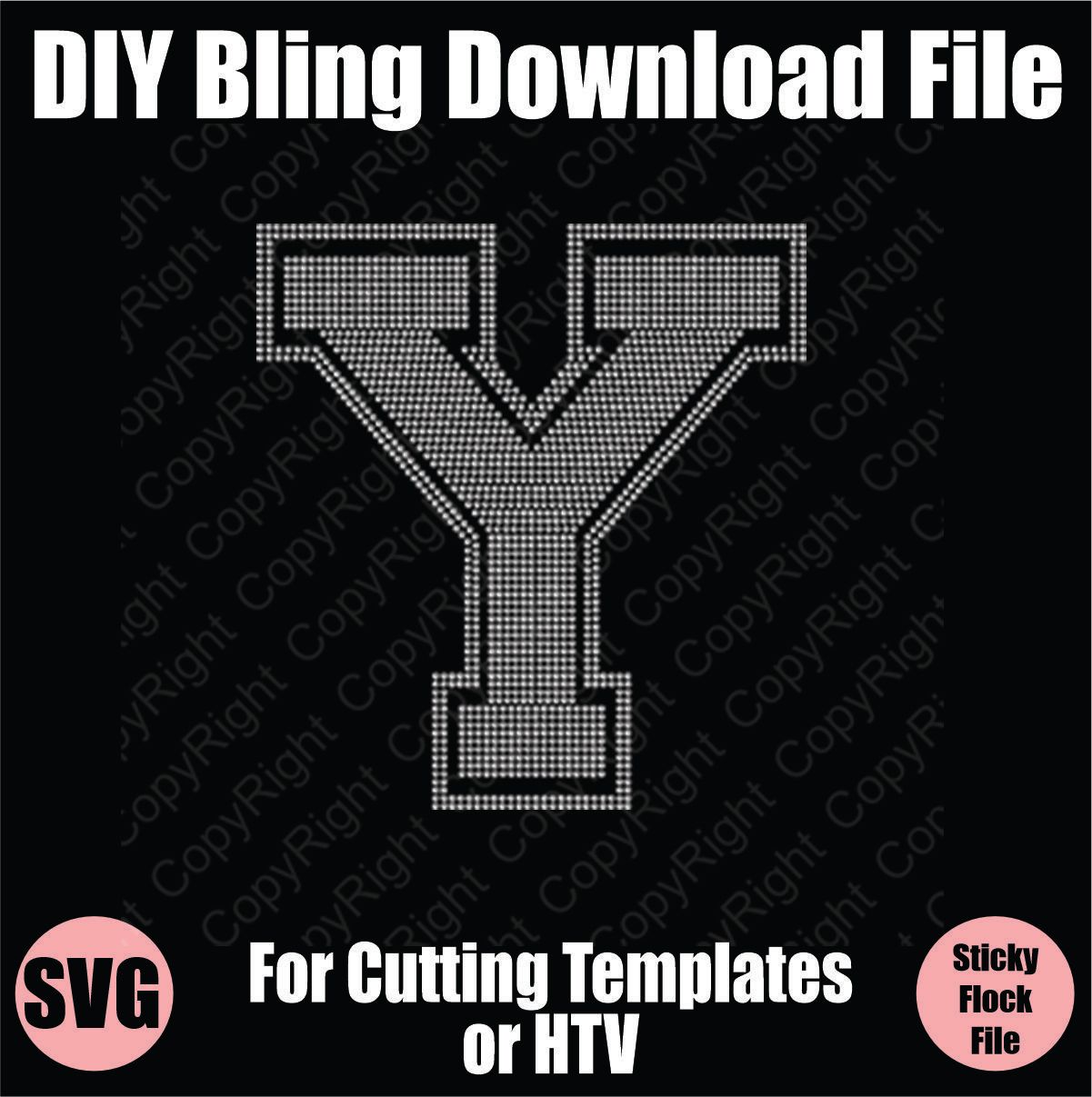 Collegiate Y Extra Large Letter Bling SVG Download File - Cutting File for Templates