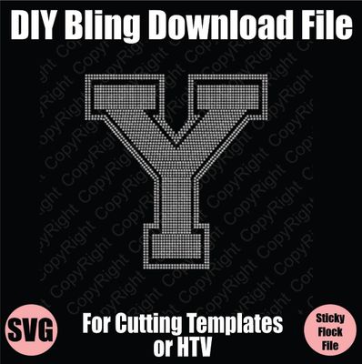 Collegiate Y Extra Large Letter Bling SVG Download File - Cutting File for Templates