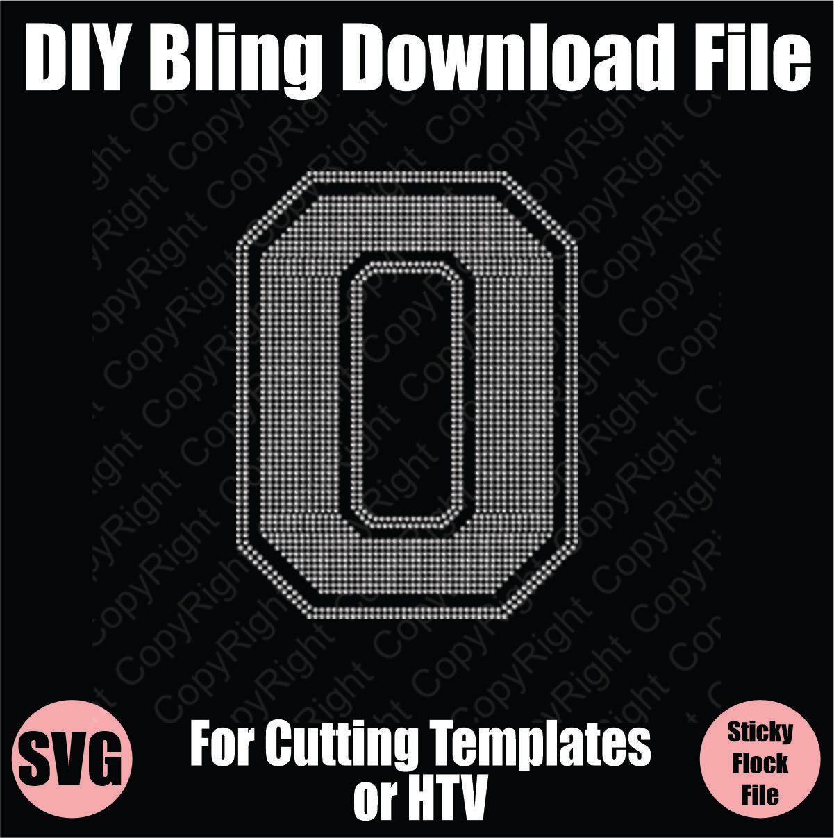 Collegiate O Extra Large Letter Bling SVG Download File - Cutting File for Templates