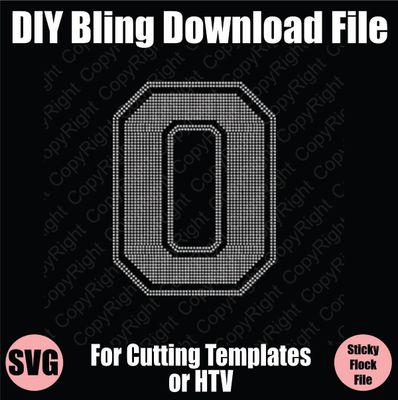 Collegiate O Extra Large Letter Bling SVG Download File - Cutting File for Templates