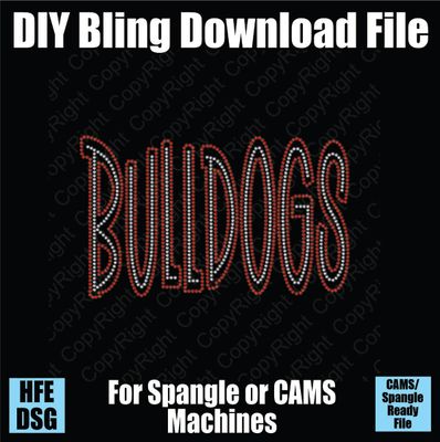 Bulldogs Tall Mascot Word DSG Download File - DSG for CAMS/ProSpangle/Elite