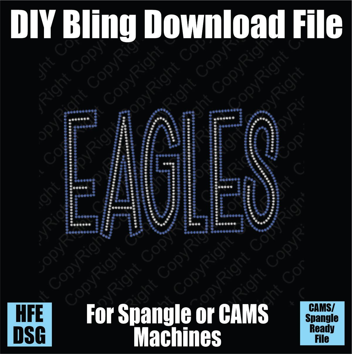 Eagles Tall Mascot Word DSG Download File - DSG for CAMS/ProSpangle/Elite