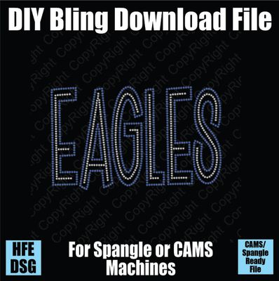 Eagles Tall Mascot Word DSG Download File - DSG for CAMS/ProSpangle/Elite