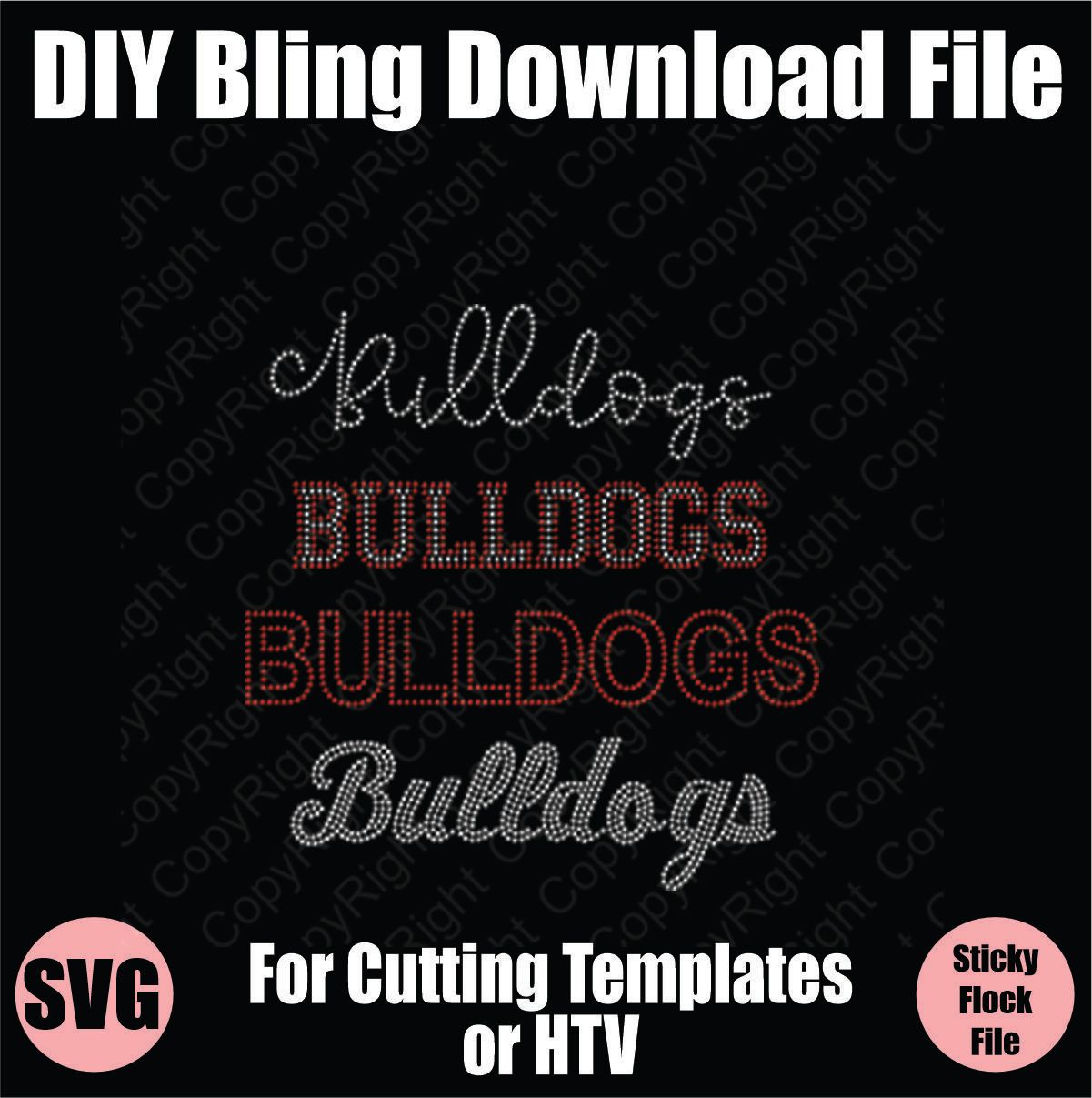 Bulldogs Name Pack Bling SVG Download File - Cutting File for Templates