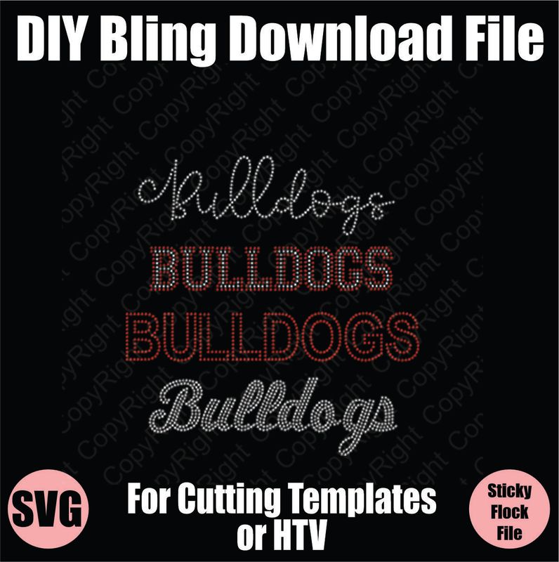Bulldogs Name Pack Bling SVG Download File - Cutting File for Templates