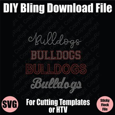 Bulldogs Name Pack Bling SVG Download File - Cutting File for Templates