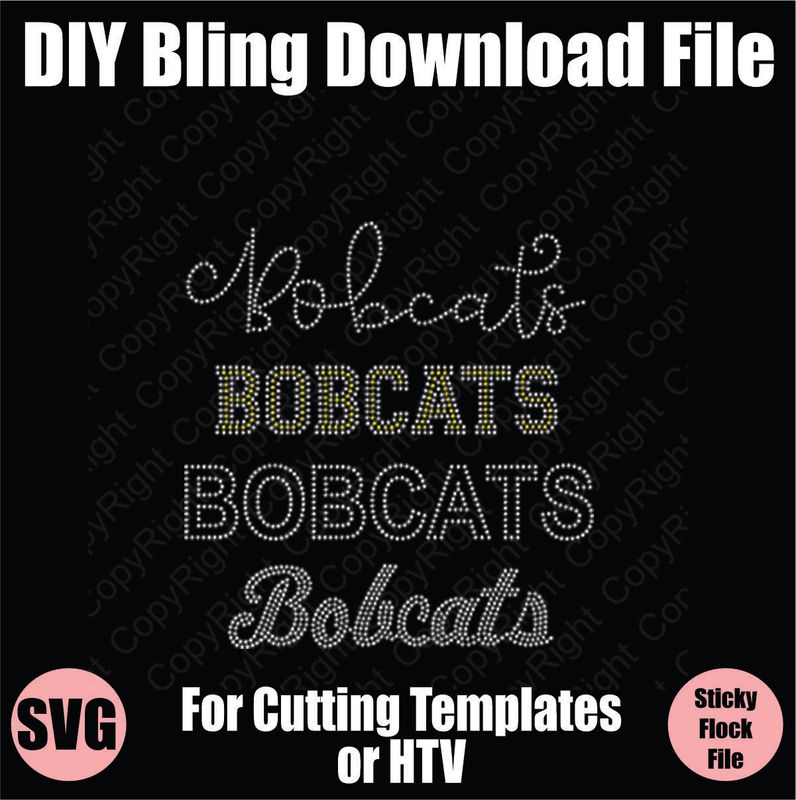 Bobcats Name Pack Bling SVG Download File - Cutting File for Templates