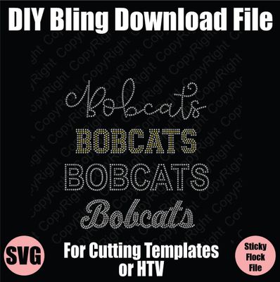 Bobcats Name Pack Bling SVG Download File - Cutting File for Templates