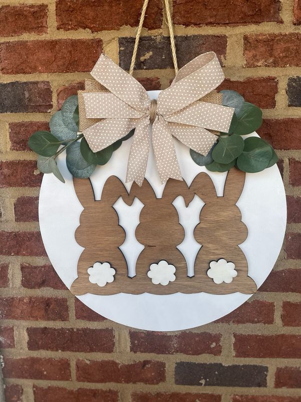 3 Bunnies Door Hanger— Customizable