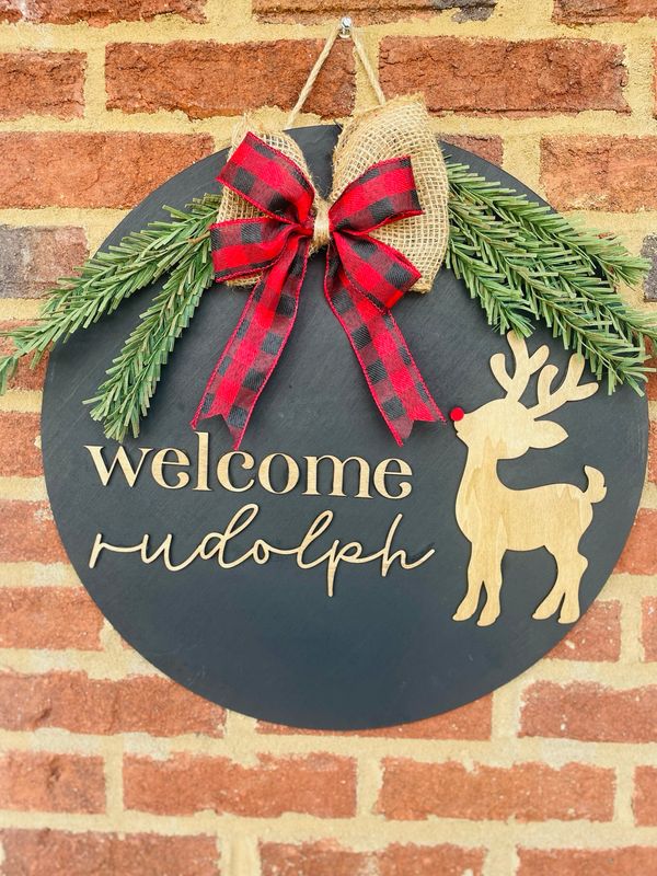Rudolph Door Hanger