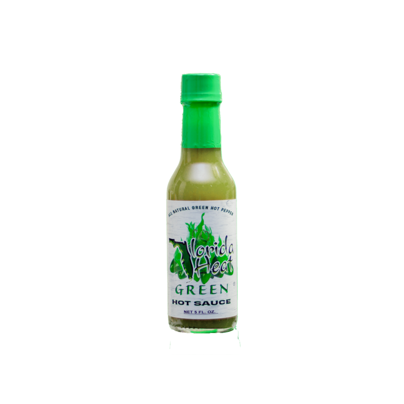 Florida HEAT GREEN Brand Hot Sauce 5oz GLASS Bottle WHOLESALE