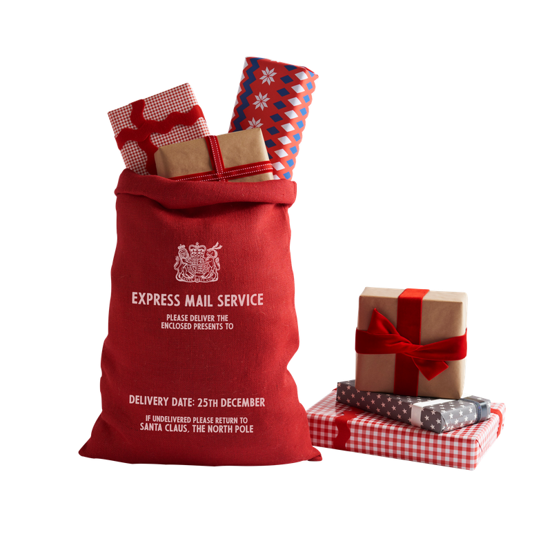 Personalized for You Red 100% Burlap Santa Sack with Red or White Glitter Letters