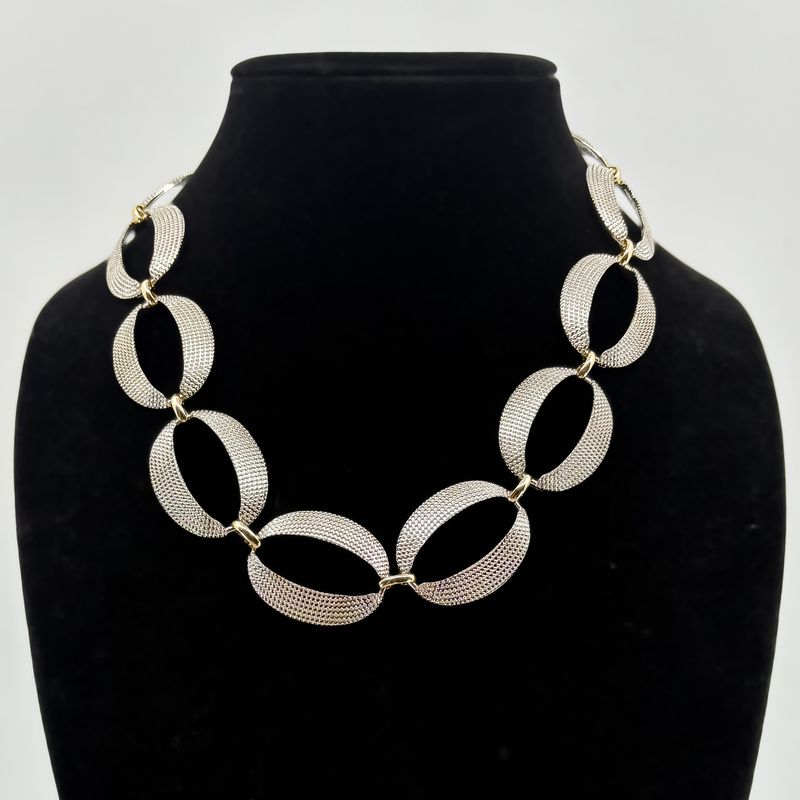 Vintage NAPIER Textured Gold Tone Wide Chunky Chain Link Necklace with Bracelet