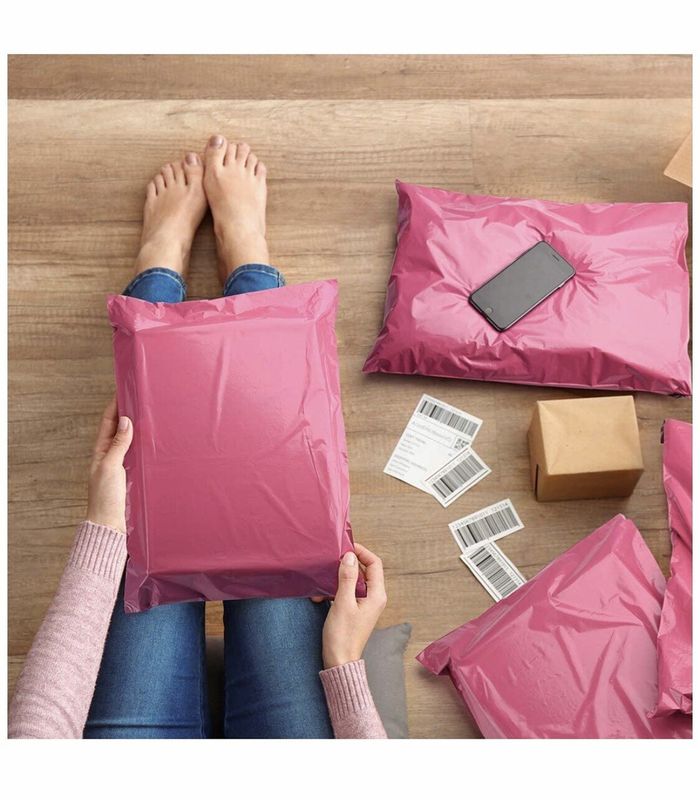 Poly Mailer Shipping Bags, Red/Purple, 10x14 Inch, Self Seal Adhesive Strip, Water Resistant, Tear Proof, 50 Pack