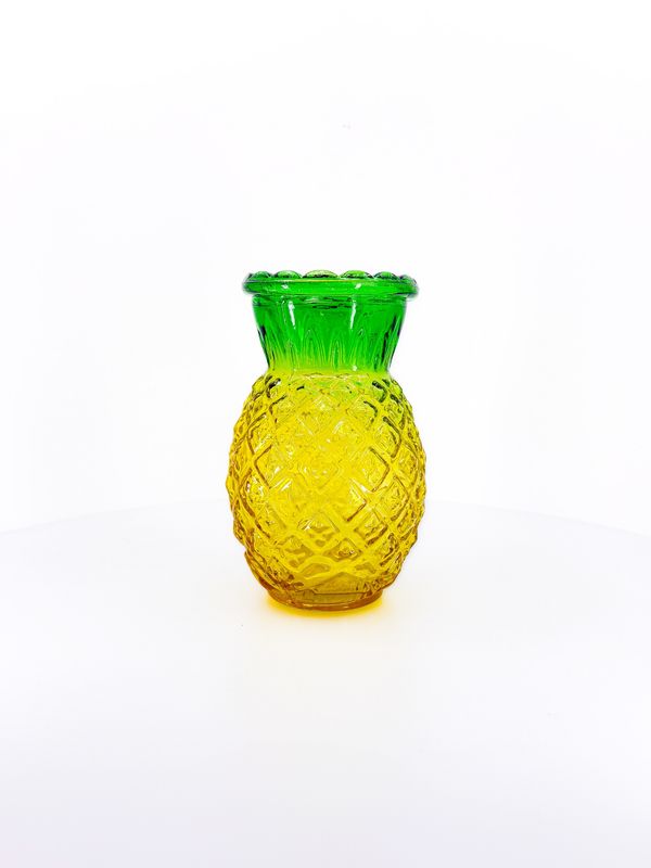 Hawaiian Tiki, Luau, Pineapple Drinking Glass Vase