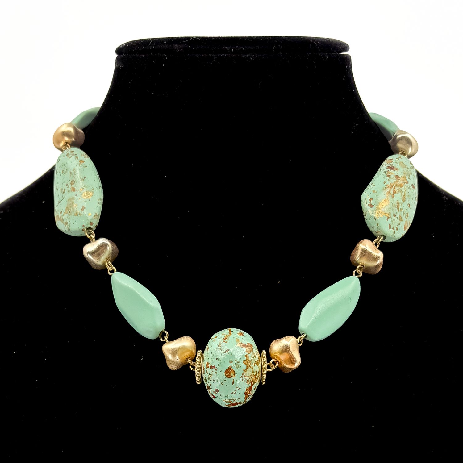 Vintage Turquoise and Gold accent Necklace