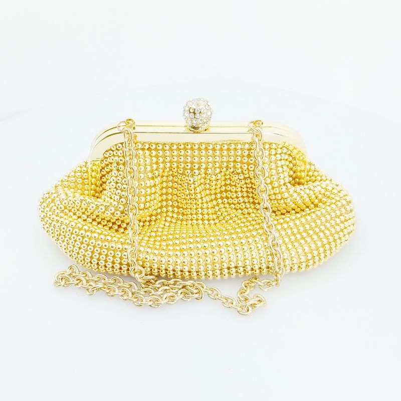 Gold Beaded Evening Bag: Vintage Pearl Rhinestone Clutch