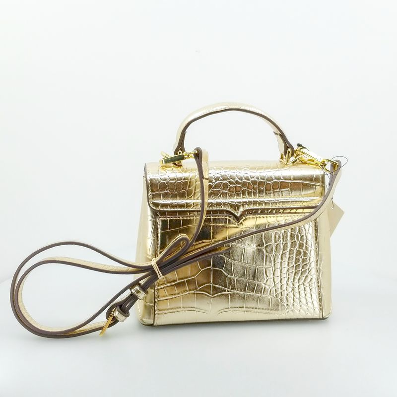 Sondra Roberts Squared Gold Metallic Crossbody Purse Small