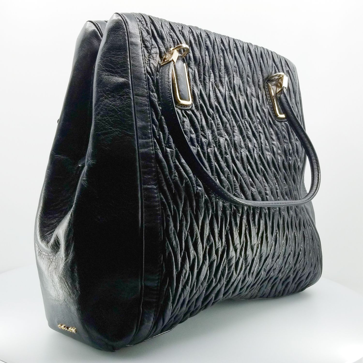 COACH 25984 Limited Edition Madison Gathered Twist Leather Vermillion Satchel