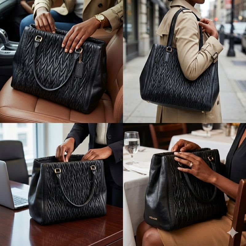 COACH 25984 Limited Edition Madison Gathered Twist Leather Vermillion Satchel