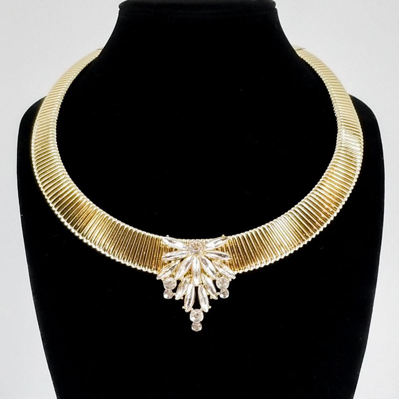 Cubic Zirconia Omega Station Necklace