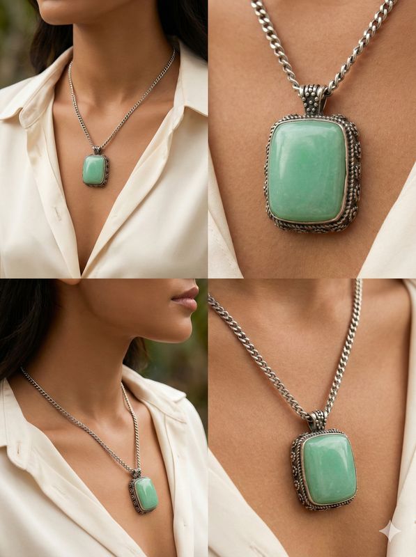 Lucky Brand Silver Turquoise Stone Reversible Pendant Necklace with earrings