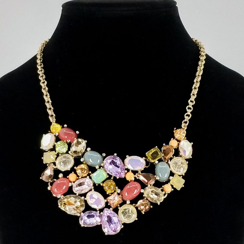 Vintage Multi-Color Stone Bib style Necklace