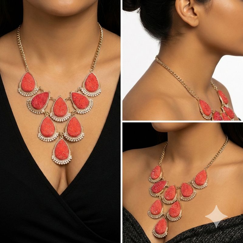 Sunset Glam Teardrop Necklace