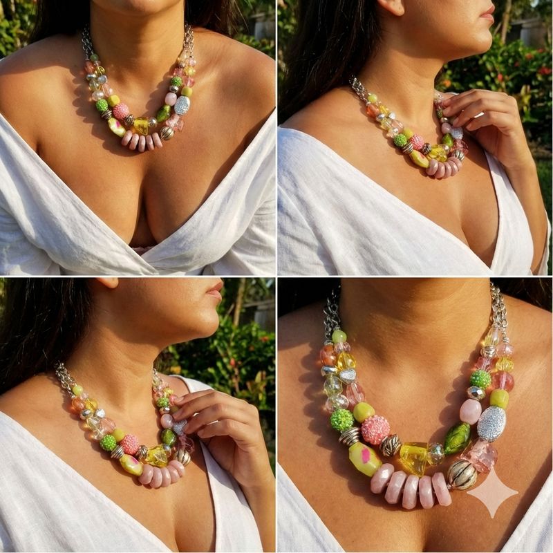 Vibrant Multicolor Statement Beaded Necklace