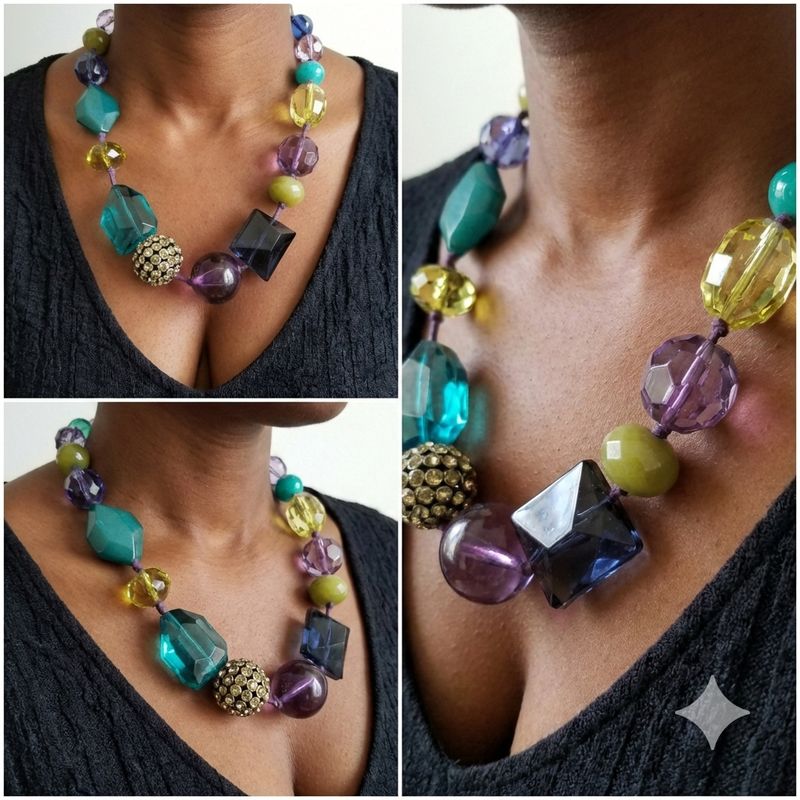 Colorful Mixed‑Bead Statement Necklace