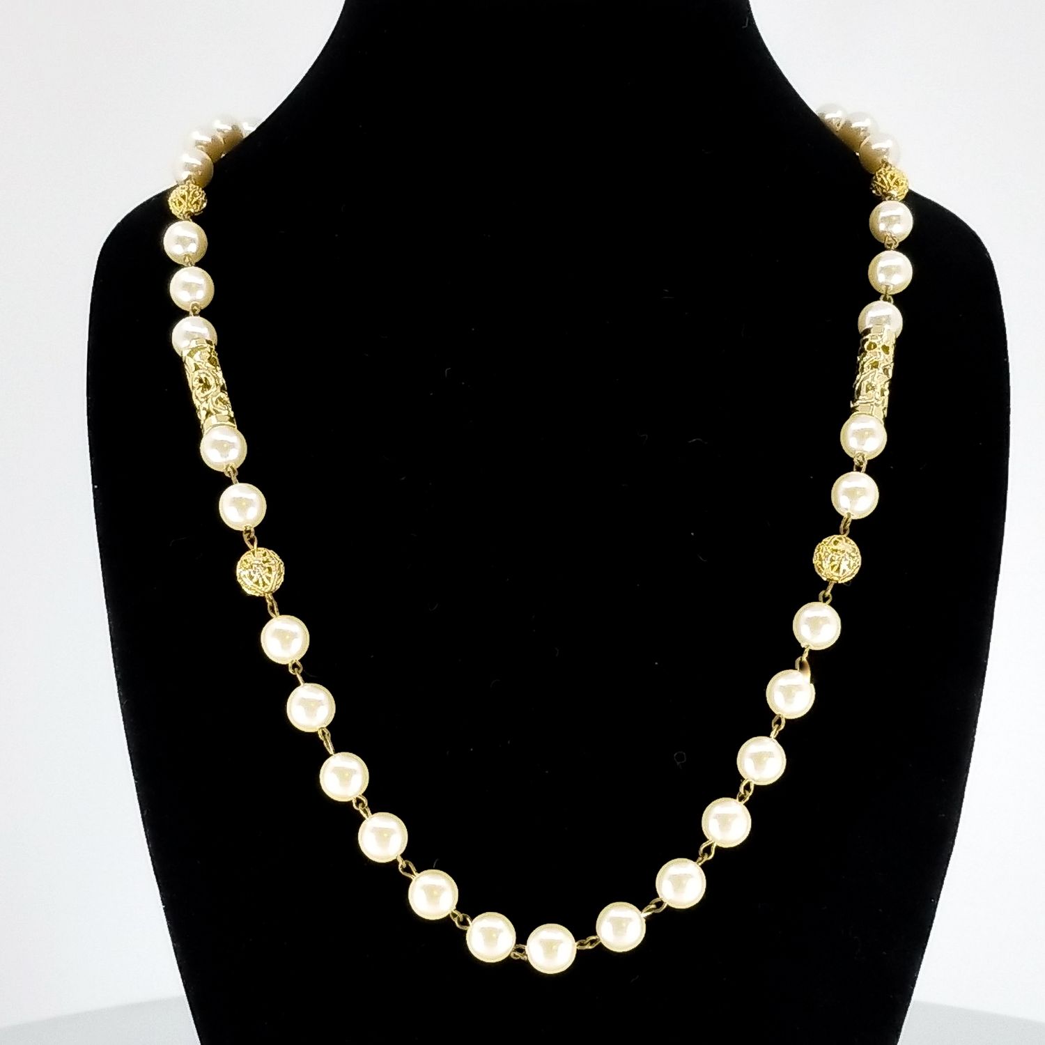Golden Grace Faux Pearl Necklace
