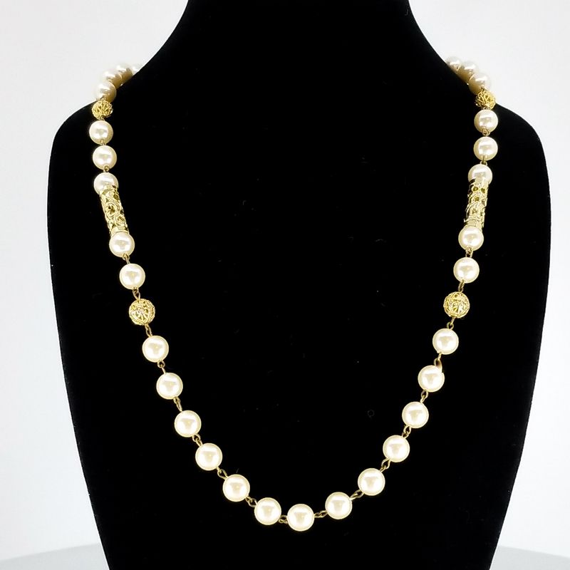 Golden Grace Faux Pearl Necklace