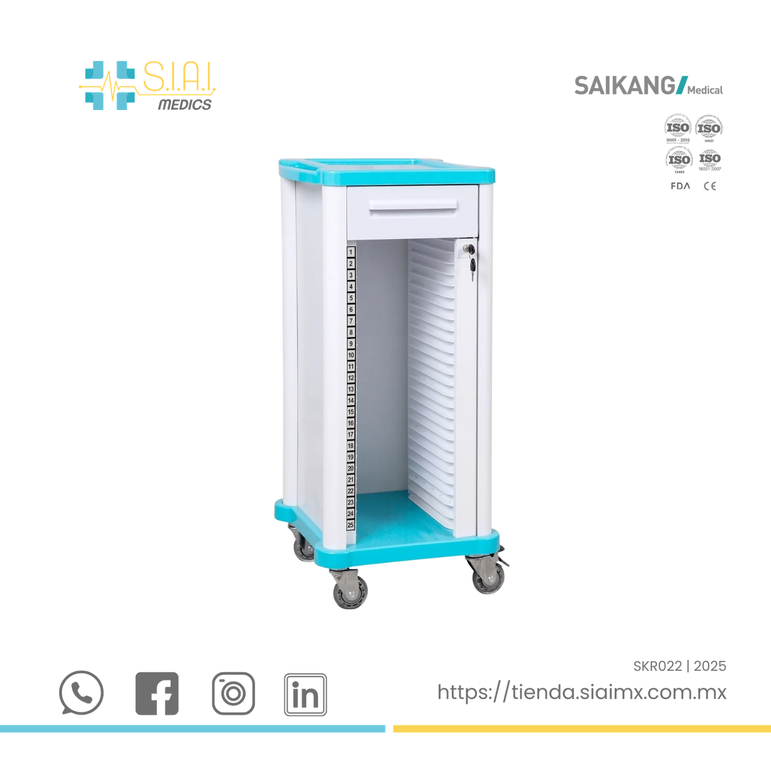 CARRO PORTA EXPEDIENTE PARA 20 EXPEDIENTES ▸ABS