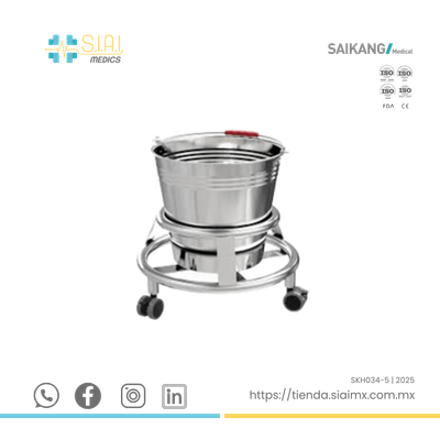CUBETA DE PATADA DE ACERO INOXIDABLE  ▸ CAPACIDAD 14 L