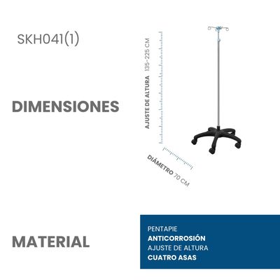 PORTA SUERO RODABLE PENTAPIE