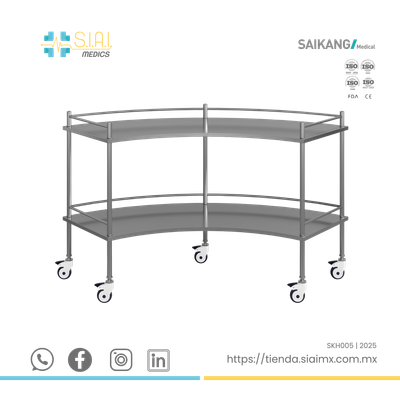 MESA RIÑÓN DE ACERO INOXIDABLE PARA MATERIAL DE INSTRUMENTAL ▸ LLANTAS HOSPITALARIAS