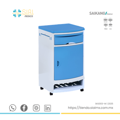 BURÓ HOSPITALARIO ▸ ABS  ▸ CON ZAPATERA ▸ COLOR AZUL