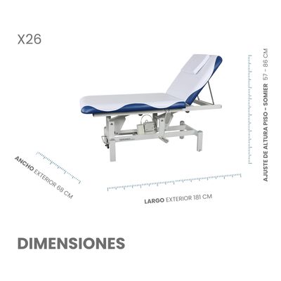 MESA DE EXPLORACIÓN CON AJUSTE DE ALTURA EN FORMA ELÉCTRICA ▸ AJUSTE DE RESPALDO MECÁNICO
