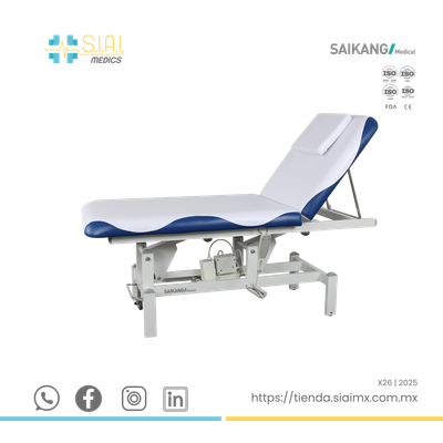 MESA DE EXPLORACIÓN CON AJUSTE DE ALTURA EN FORMA ELÉCTRICA ▸ AJUSTE DE RESPALDO MECÁNICO