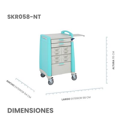 CARRO DE ANESTESIA PARA MEDICAMENTOS ▸ABS