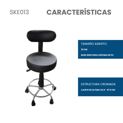 BANCO TABURETE CON RESPALDO