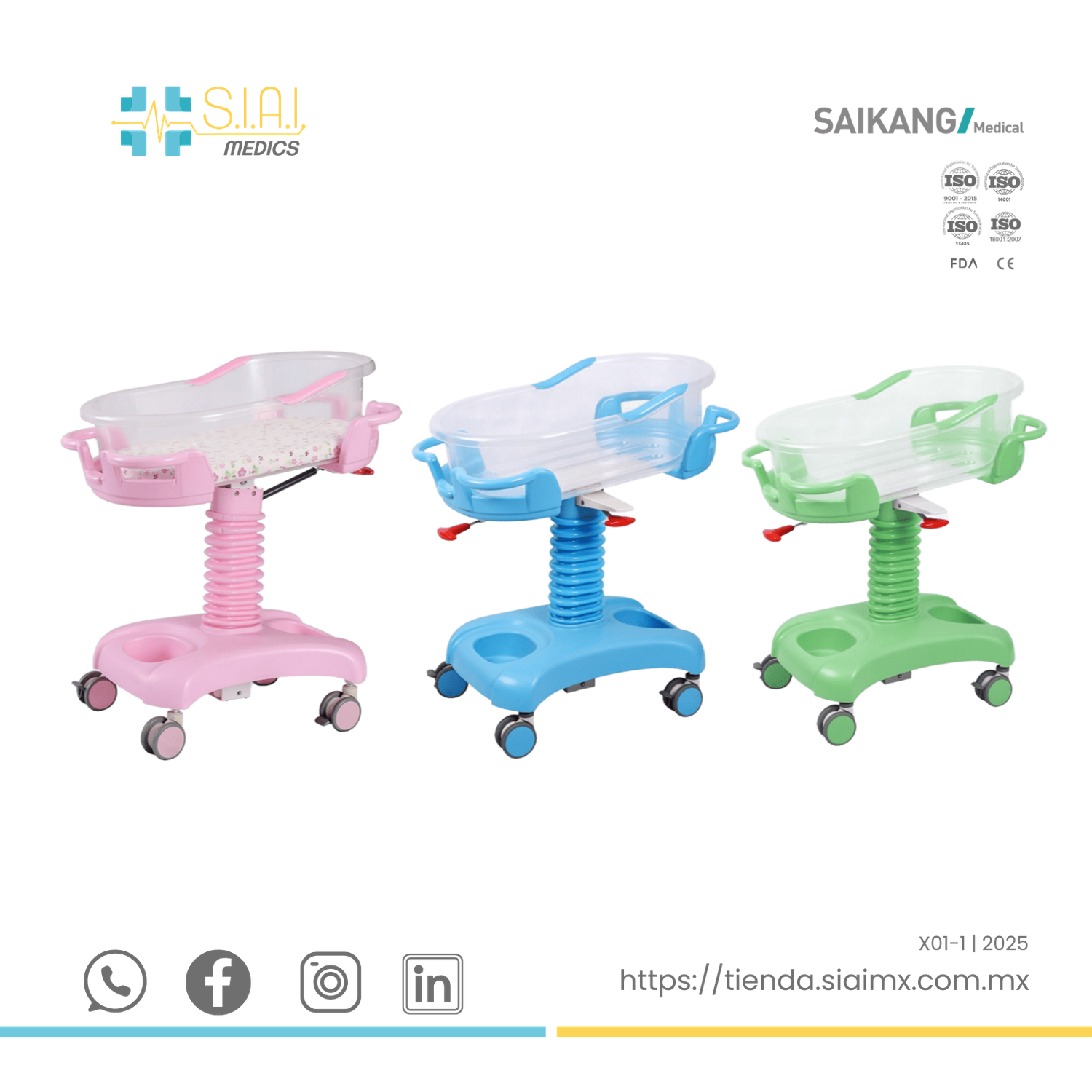 BACINETE NEONATAL ▸ COLORES ROSA - AZUL - VERDE