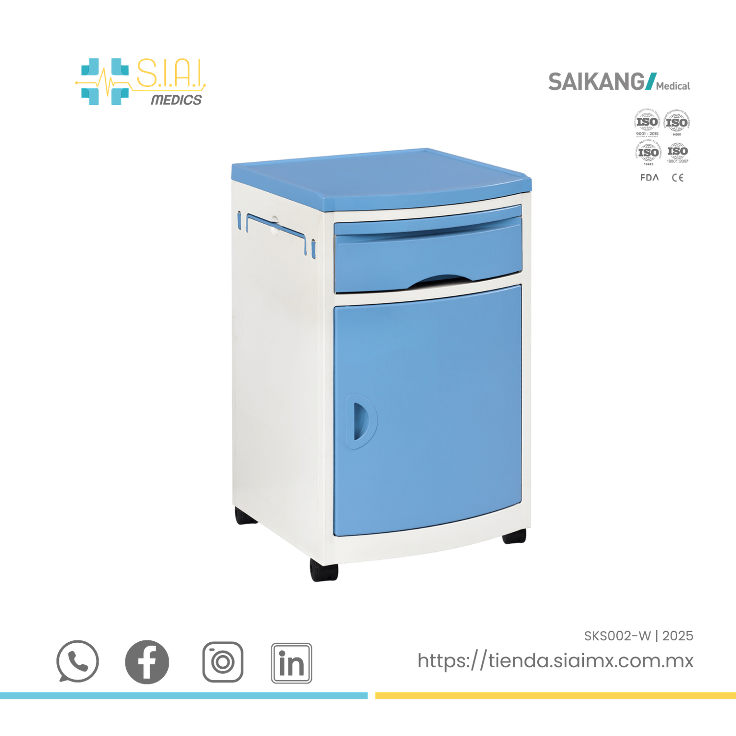 BURÓ HOSPITALARIO ▸ ABS  ▸ COLOR AZUL