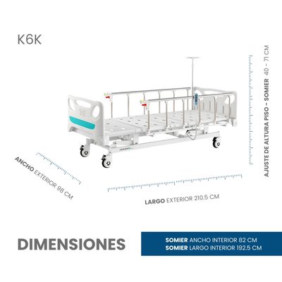 CAMA HOSPITALARIA 3 POSICIONES EN FORMA ELÉCTRICA ▸ BARANDAL TIPO CORRAL ▸ BASE DE METAL (INLCUYE PORTA SUERO Y COLCHÓN)